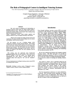 The Role of Pedagogical Context in Intelligent Tutoring Systems