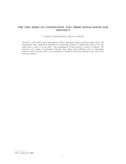 the two sides of competition and their implications for strategy