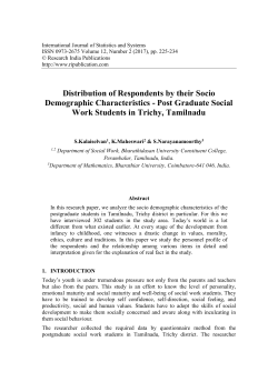 Distribution of Respondents by their Socio Demographic