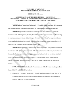 an ordinance amending chapter 162 &ndash; &ldquo;zoning,&rdquo;