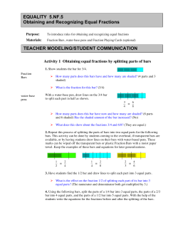 EQUALITY 5.NF.5 Obtaining and Recognizing Equal