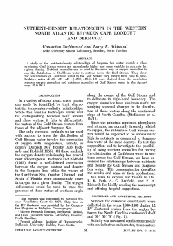 NUTRIENT-DENSITY RELATIONSHIPS IN THE WESTERN