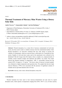 Thermal Treatment of Mercury Mine Wastes Using a Rotary Solar Kiln