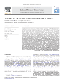 Topographic site effects and the location of earthquake induced