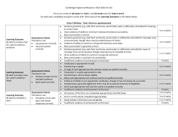 Cambridge English Certificates in ESOL Skills for Life There are a