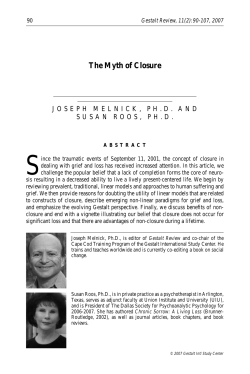 The Myth of Closure - Gestalt International Study Center