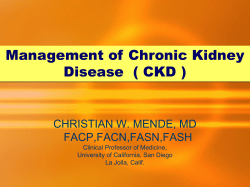Management of Chronic Kidney Disease ( CKD )