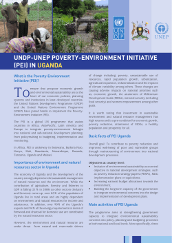 in uganda - Poverty-Environment Initiative