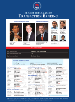 The Asset Triple A Awards :- Transaction Banking
