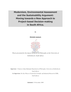 Modernism, Environmental Assessment and the Sustainability
