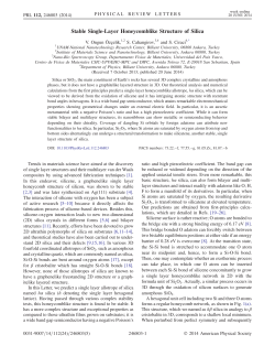 Stable Single-Layer Honeycomblike Structure of Silica - Nano
