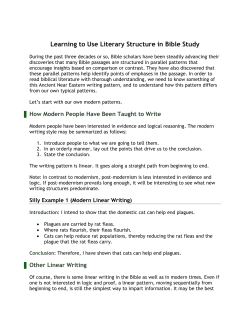 Learning to Use Literary Structure in Bible Study