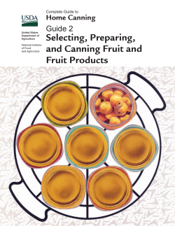Selecting, Preparing, and Canning Fruit and