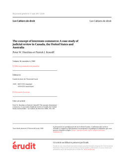 The concept of interstate commerce: A case study of