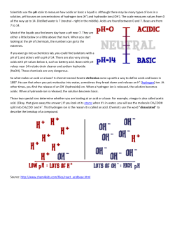 Scientists use the pH scale to measure how acidic or basic a liquid