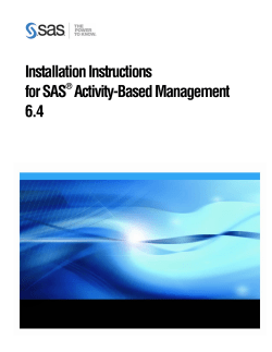 Installation Instructions--SAS Activity