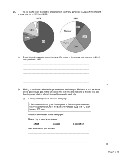 Q1. The pie charts show the relative proportions of electricity