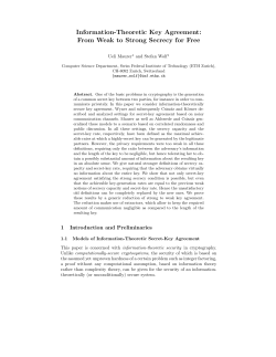 Information-Theoretic Key Agreement: From Weak to Strong Secrecy