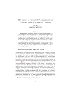 The Impact of Pressure to Communicate on Abstract and