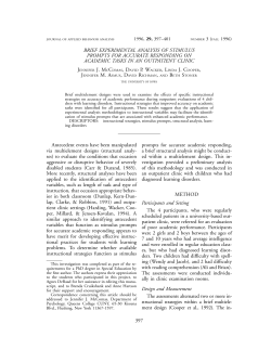 397 BRIEF EXPERIMENTAL ANALYSIS OF STIMULUS PROMPTS