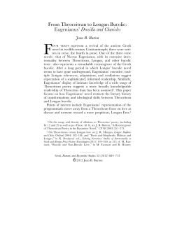 From Theocritean to Longan Bucolic: Eugenianus` Drosilla and