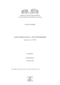 GRAND CHAMBER CASE OF ARMANI DA SILVA v. THE