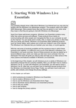 1. Starting With Windows Live Essentials