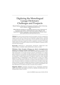 Digitizing the Monolingual Lusoga Dictionary