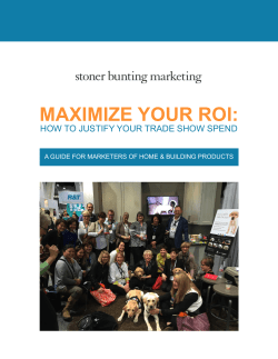 maximize your roi - Stoner Bunting Advertising