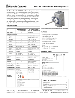 PTS102 Duct Mounted Temperature Sensor