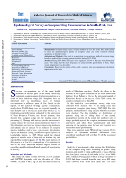 Epidemiological Survey on Scorpion Sting Envenomation in South