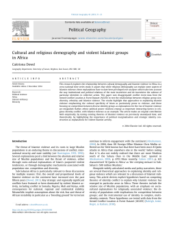 Cultural and religious demography and violent Islamist groups inￂﾠ