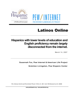 Latinos Online - Pew Hispanic Center