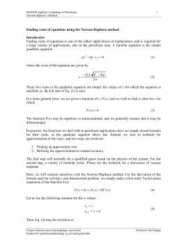 Finding roots of equations using the Newton