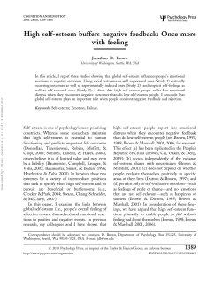 High self-esteem buffers negative feedback: Once more with feeling