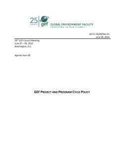 GEF Project and Program Cycle Policy