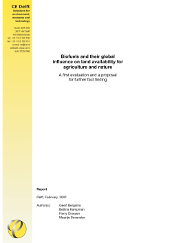 Biofuels and their global influence on land availability for agriculture