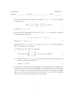 Geometry Midterm 1 Name: Id No.: Class: 1. (10 points) Determine