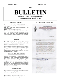 2003 - Baltimore County Genealogical Society