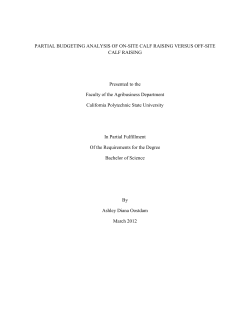 partial budgeting analysis of on-site calf raising versus off