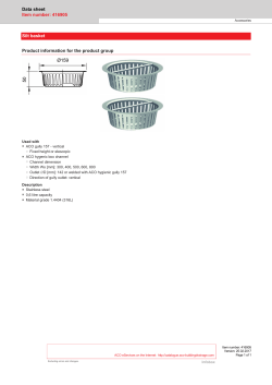 Data sheet Item number: 416905 Silt basket Product information for