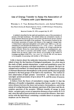 Use of Energy Transfer to Assay the Association of Proteins with