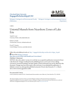 Unionid Mussels from Nearshore Zones of Lake Erie