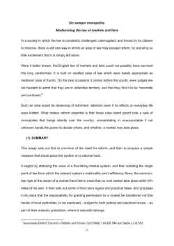 1 - Sic semper monopoliis: Modernising the law of