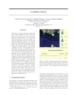 Credibility Models - CEUR Workshop Proceedings