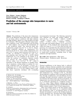 Prediction of the average skin temperature in warm and hot