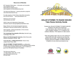 SOLAR STORMS TO RADIO WAVES Take Home Activity Guide