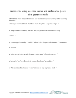 Exercise for using question marks and exclamation points with