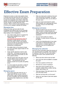 Effective Exam Preparation