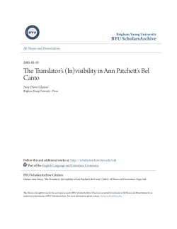 (In)visibility in Ann Patchett`s Bel Canto
